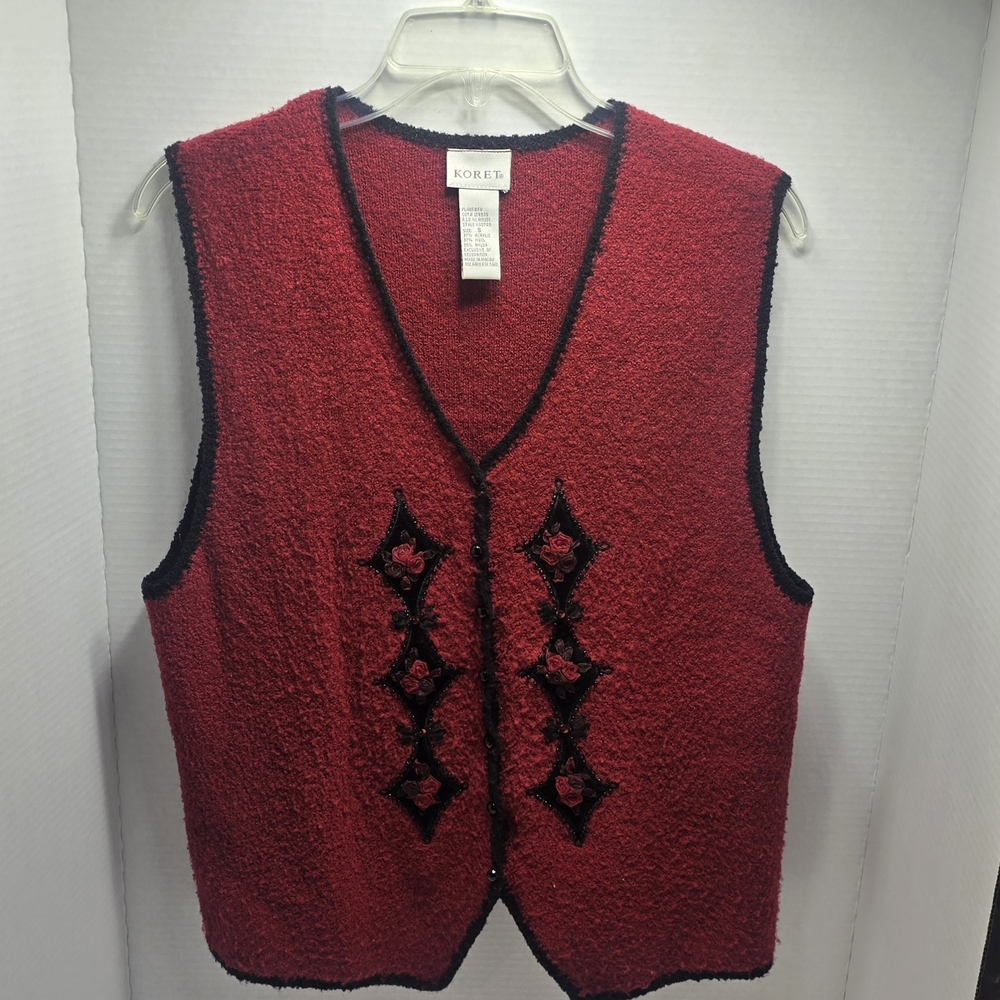 Koret Red and Black Knit Vest
